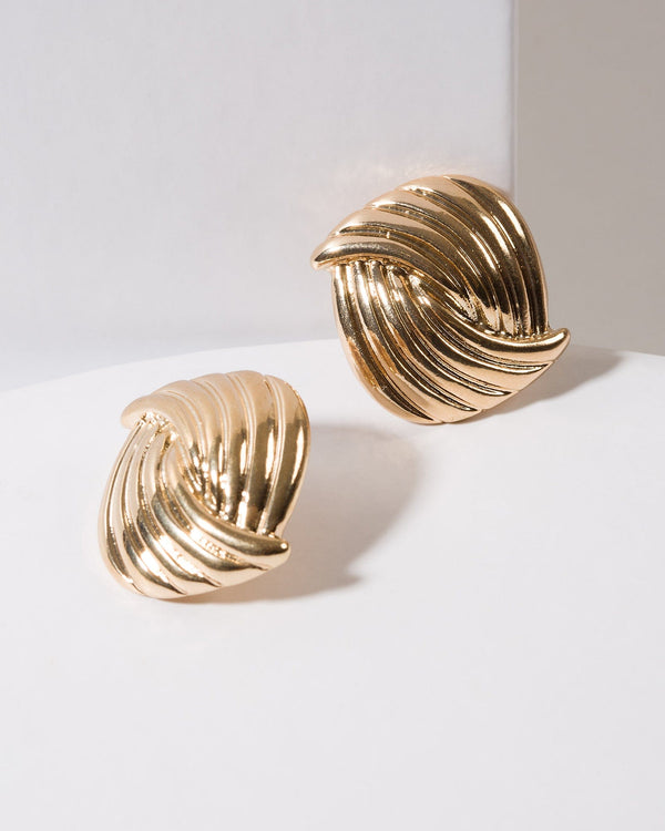 Colette by Colette Hayman Gold Lined Overlap Clip On Earrings