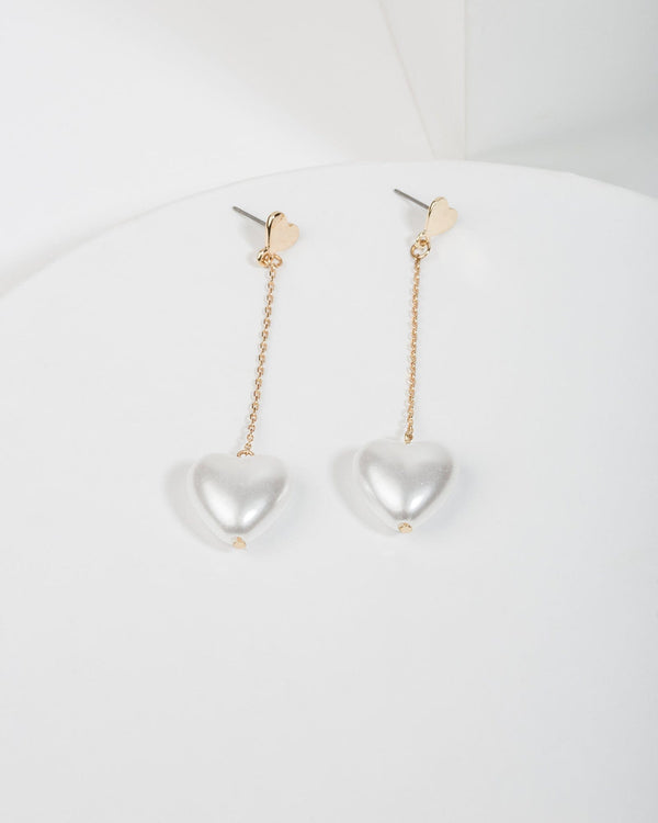 Colette by Colette Hayman Gold Love Heart Chain Drop Earrings