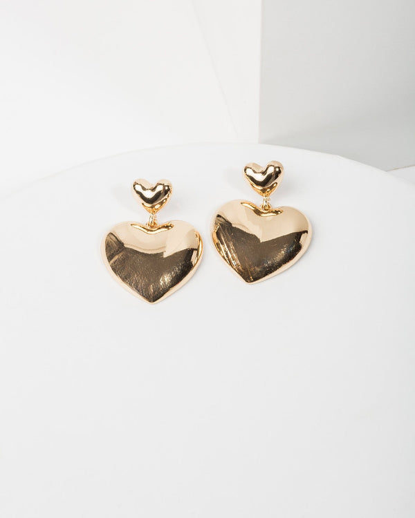 Colette by Colette Hayman Gold Metal Bubble Love Heart Earrings