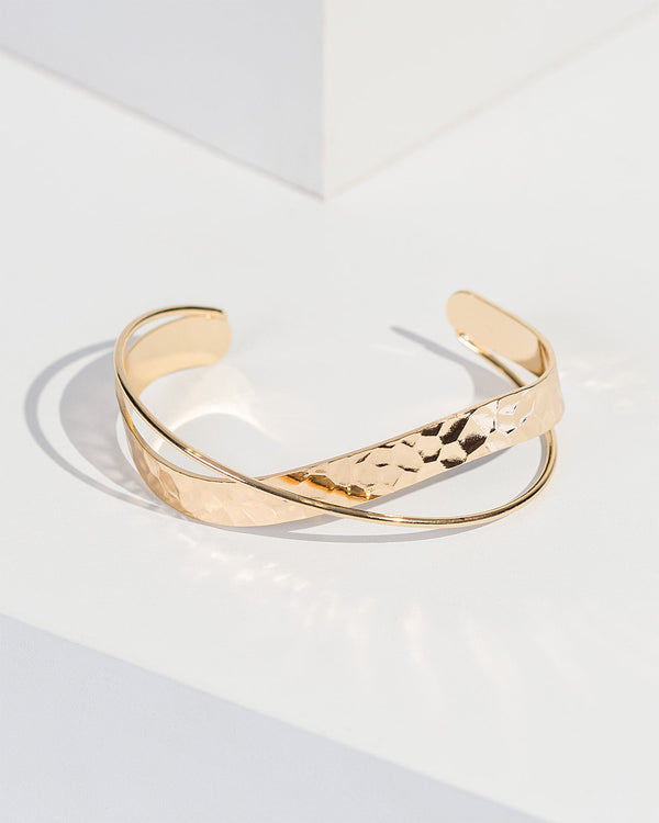 Colette by Colette Hayman Gold Metal Cross Oval Cuff Bracelet