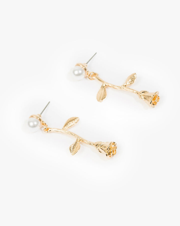 Colette by Colette Hayman Gold Metal Reversed Rose Earrings