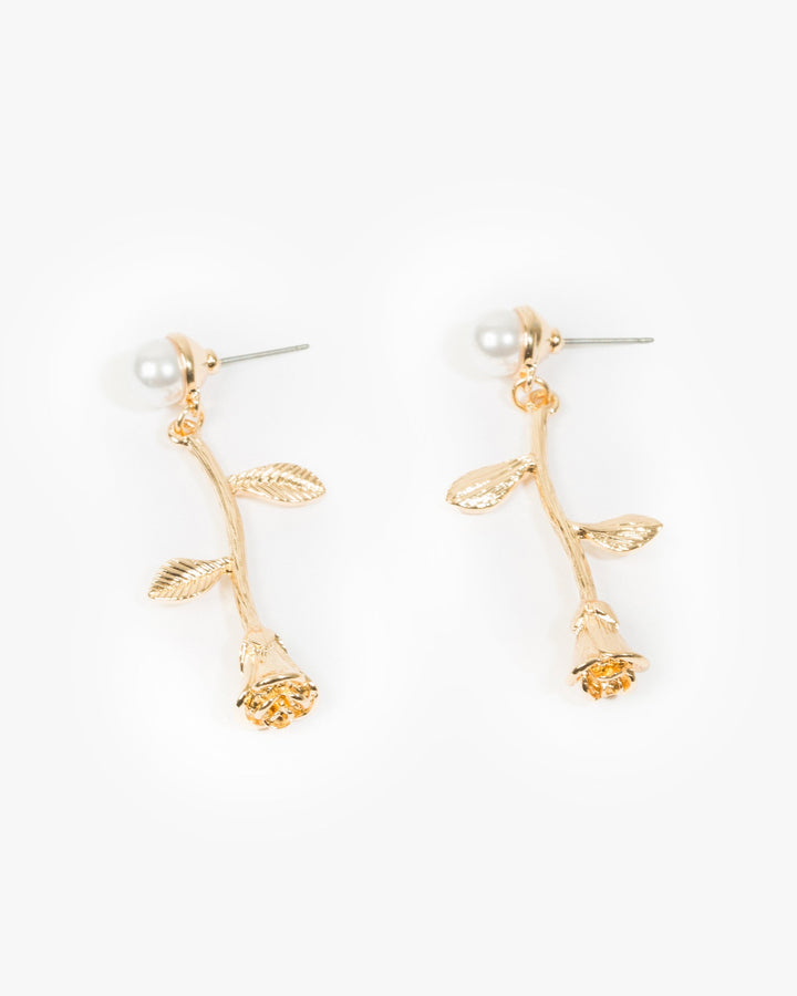 Colette by Colette Hayman Gold Metal Reversed Rose Earrings