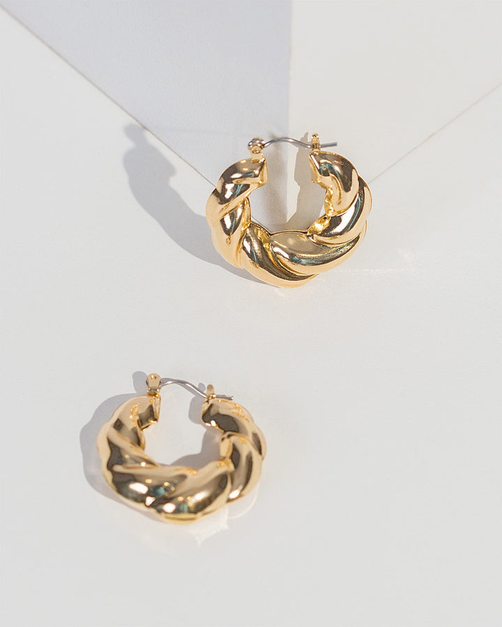 Colette by Colette Hayman Gold Molten Metal Hoop Earrings