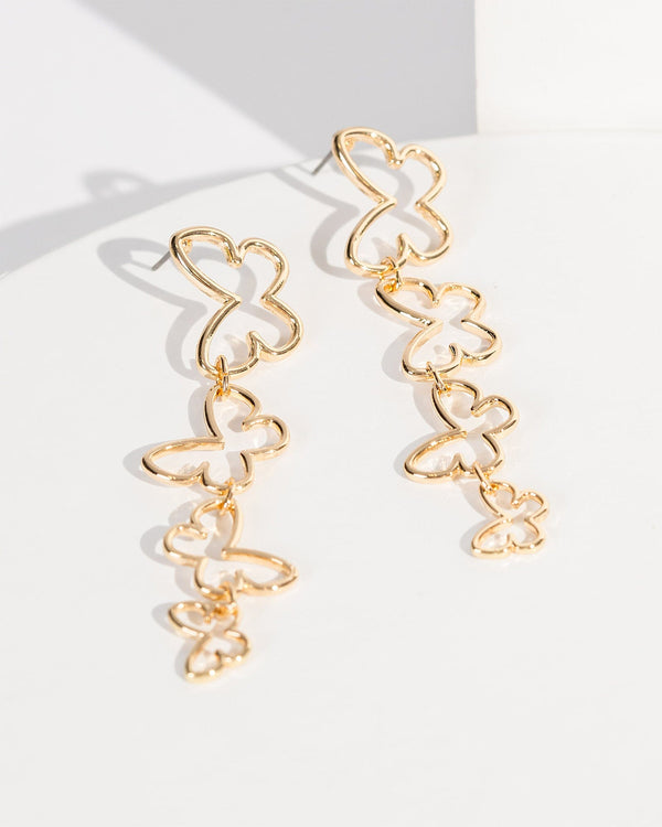 Colette by Colette Hayman Gold Multi Butterfly Outline Drop Earrings