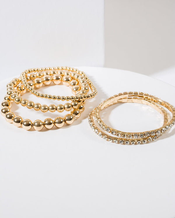 Colette by Colette Hayman Gold Multi Chunky Bead Bracelet Pack