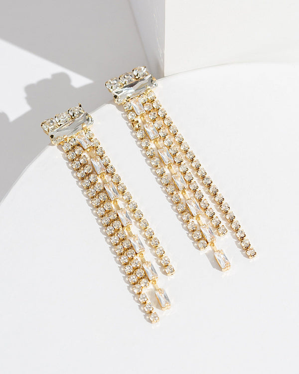 Colette by Colette Hayman Gold Multi Crystal Tassel Earrings