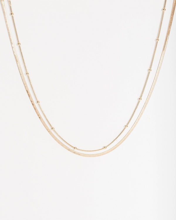 Colette by Colette Hayman Gold Multi Pack Ball Detail Chain Necklace