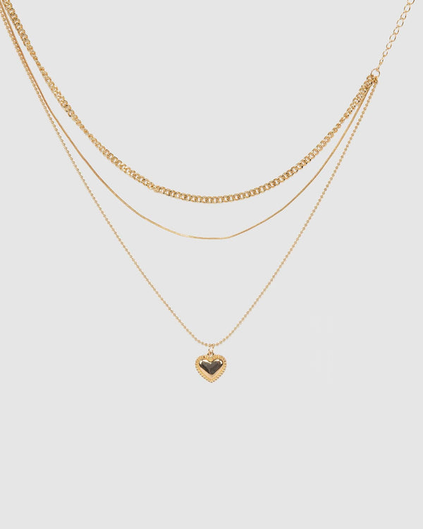 Colette by Colette Hayman Gold Multi Pack Metal Love Heart Necklace