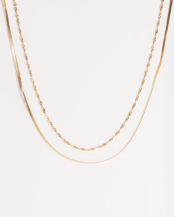 Colette by Colette Hayman Gold Multi Pack Textured Chain Necklace