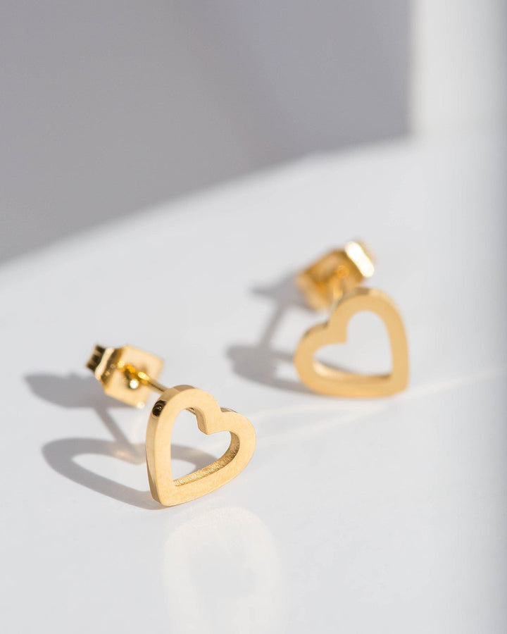 Colette by Colette Hayman Gold Open Heart Stud Earrings