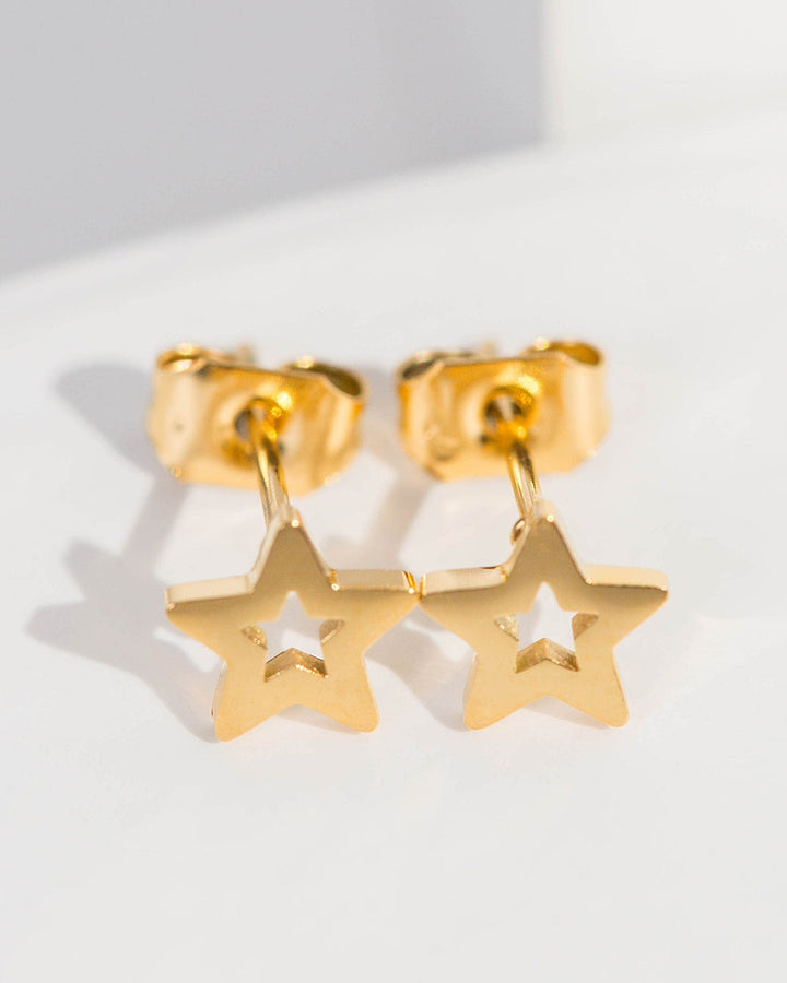 Colette by Colette Hayman Gold Open Star Stud Earrings