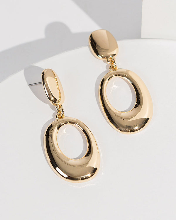 Colette by Colette Hayman Gold Oval Drop Earrings