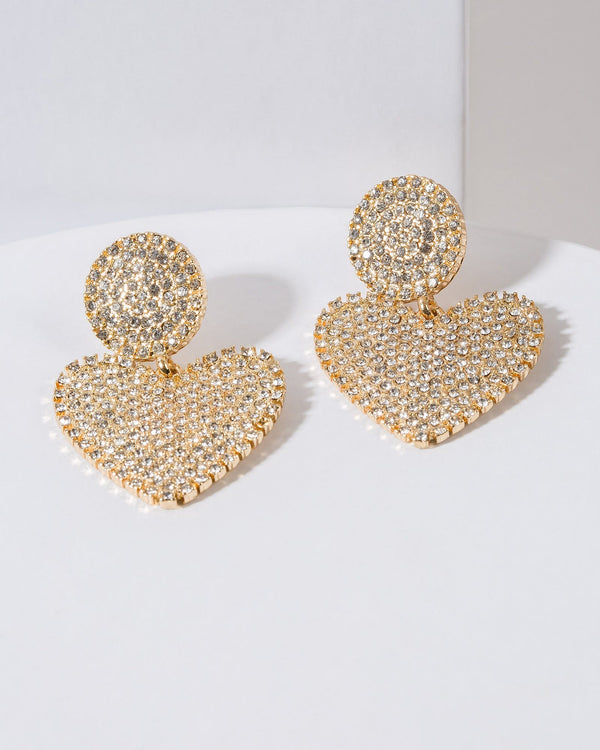 Colette by Colette Hayman Gold Pave Hearts Earrings