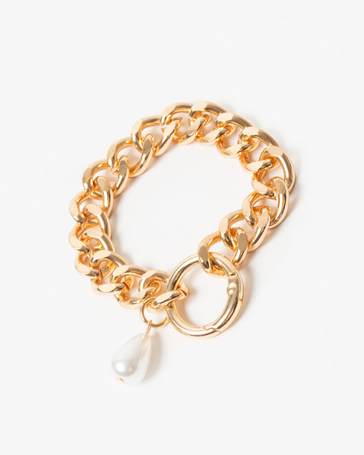 Colette by Colette Hayman Gold Pearl Detail Chunky Chain Bracelet