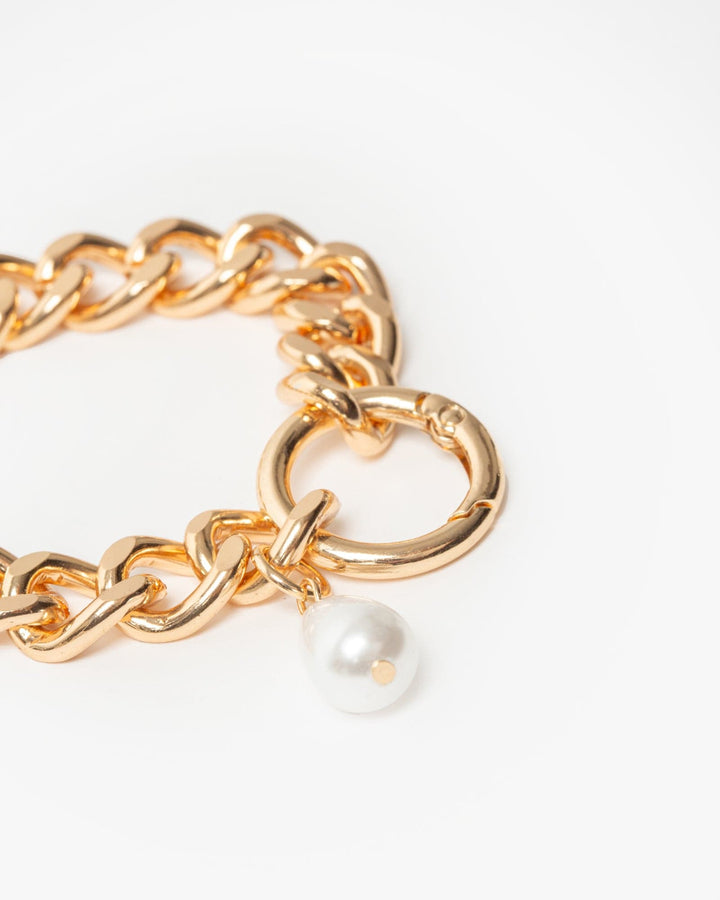 Colette by Colette Hayman Gold Pearl Detail Chunky Chain Bracelet