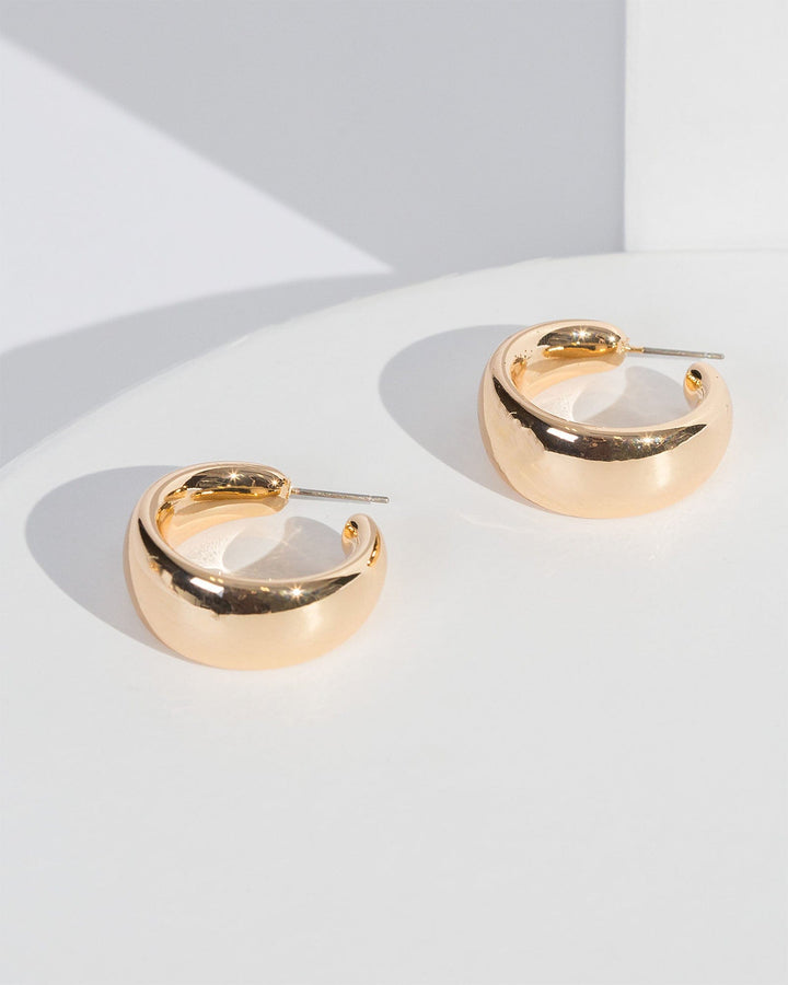 Colette by Colette Hayman Gold Puffy Effect Hoop Earrings