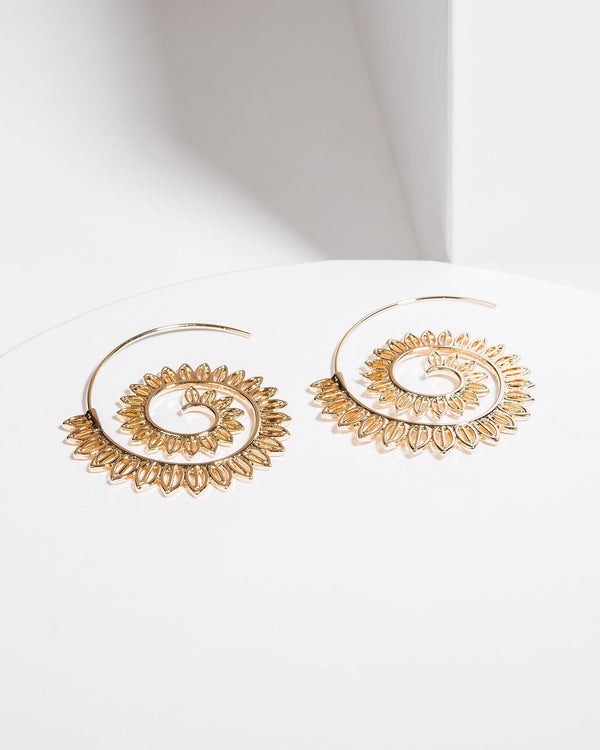 Colette by Colette Hayman Gold Radiating Spiral Hoop Earrings