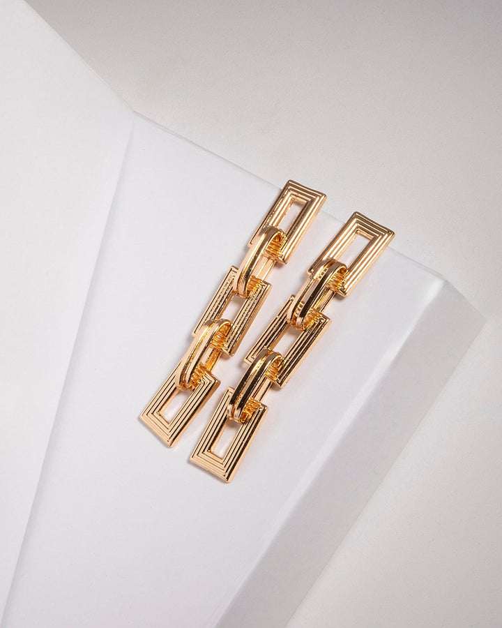 Colette by Colette Hayman Gold Rectangle Chain Drop Earrings