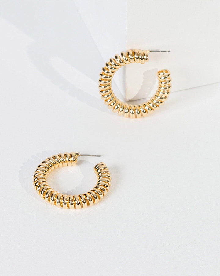Colette by Colette Hayman Gold Spiral Metal Hoop Earrings