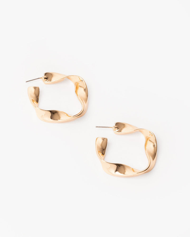 Colette by Colette Hayman Gold Square Light Twist Hoop Earrings