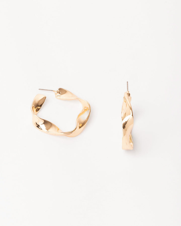Colette by Colette Hayman Gold Square Light Twist Hoop Earrings