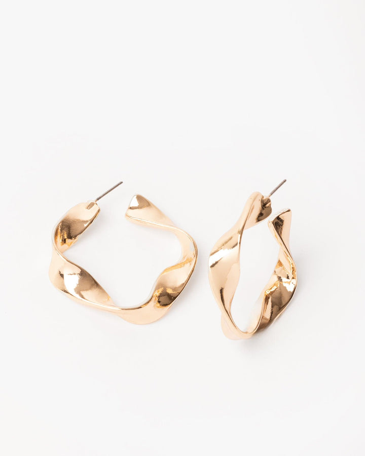 Colette by Colette Hayman Gold Square Light Twist Hoop Earrings