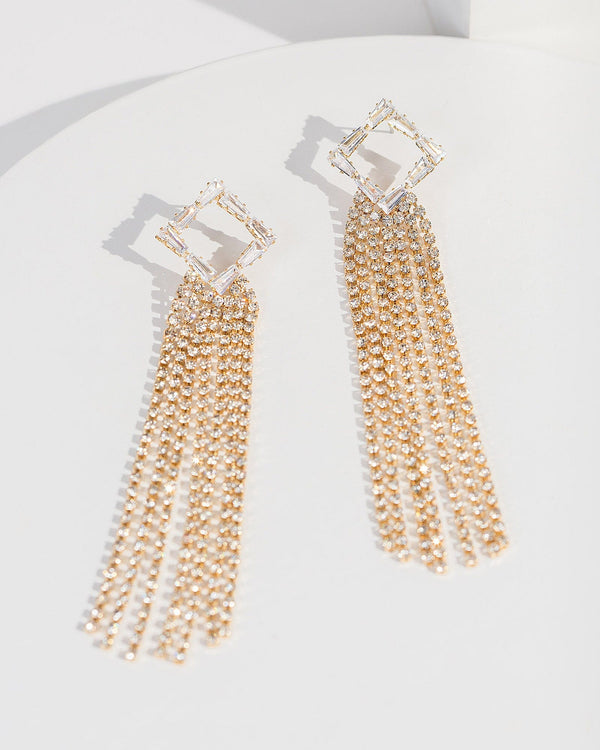 Colette by Colette Hayman Gold Square Tassel Drop Earrings