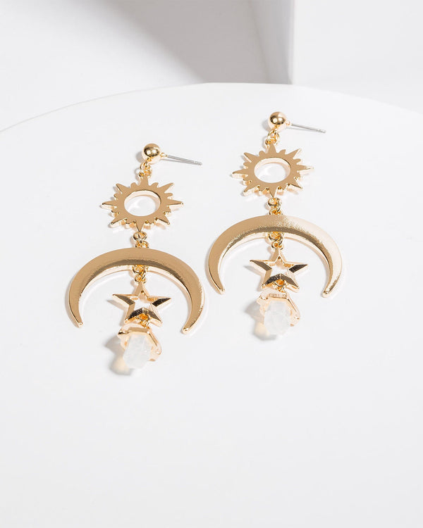Colette by Colette Hayman Gold Star Sun Statement Earrings