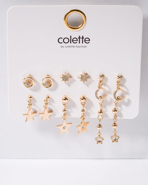 Colette by Colette Hayman Gold Starry Nights Stud Pack Earrings