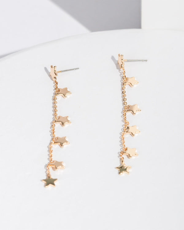 Colette by Colette Hayman Gold Stars Chain Drop Earrings