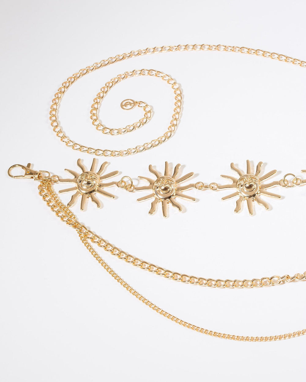 Gold Chain Sun Metal Belt Gold Sun Layered Chain Belt Colette Hayman