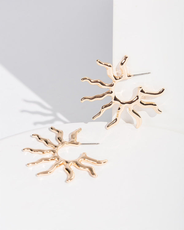 Colette by Colette Hayman Gold Sun Rays Statement Earrings