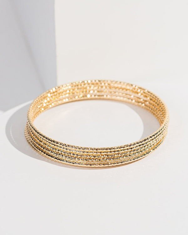 Colette by Colette Hayman Gold Textural Multi Bracelet Pack