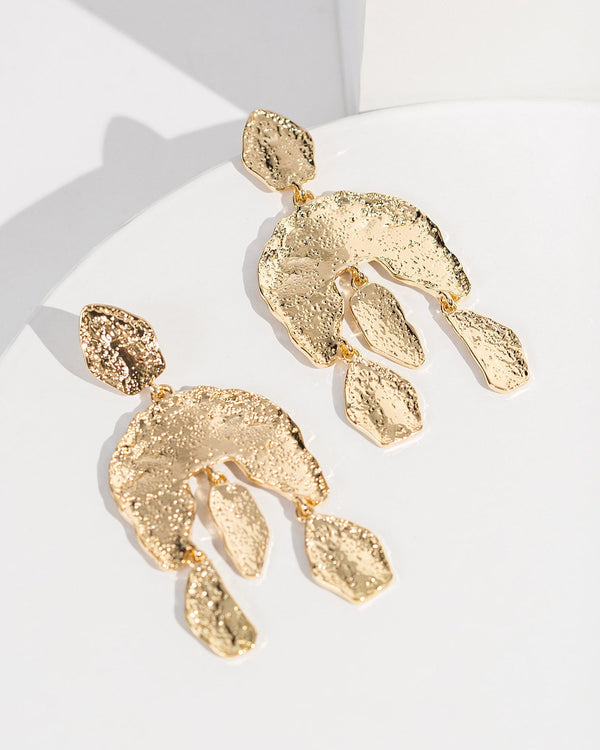 Colette by Colette Hayman Gold Textured Arch Drop Earrings
