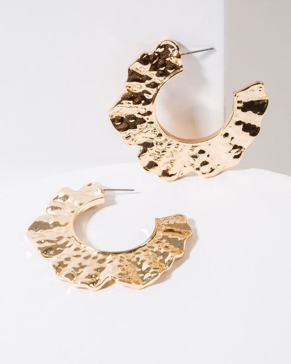 Colette by Colette Hayman Gold Textured Around Hoop Earrings