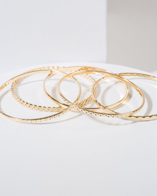 Colette by Colette Hayman Gold Textured Bangle Bracelet Pack