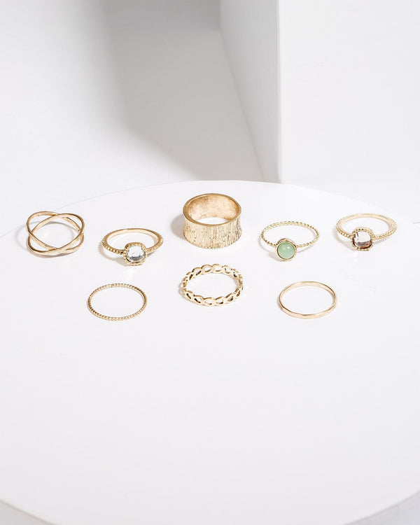 Colette by Colette Hayman Gold Textured Metal Ring Pack