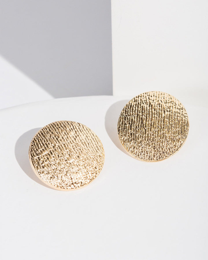 Colette by Colette Hayman Gold Textured Round Clip On Earrings