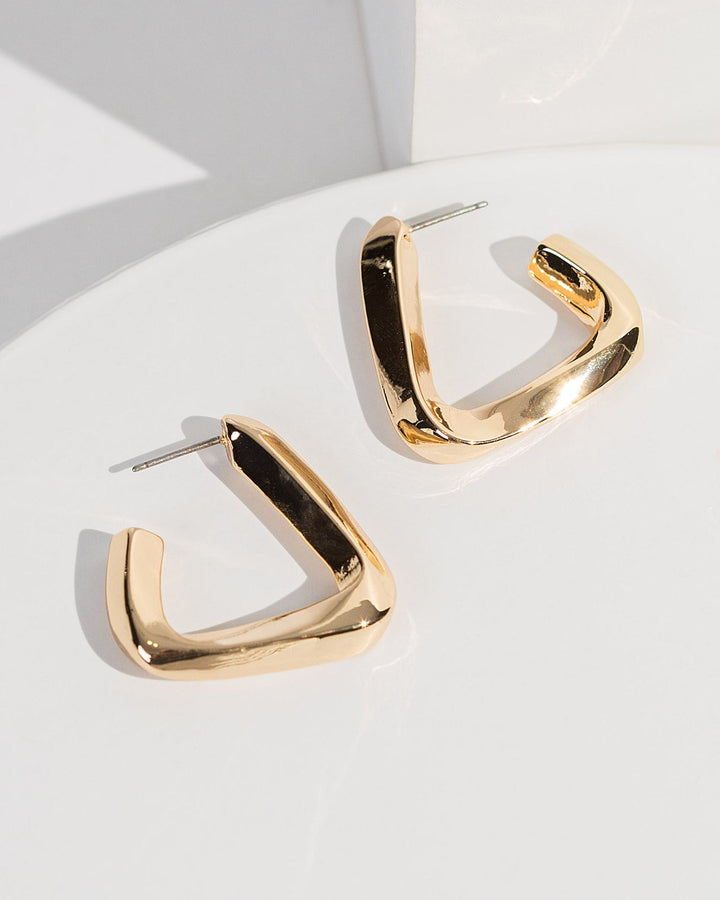 Colette by Colette Hayman Gold Triangle Huggie Hoop Earrings