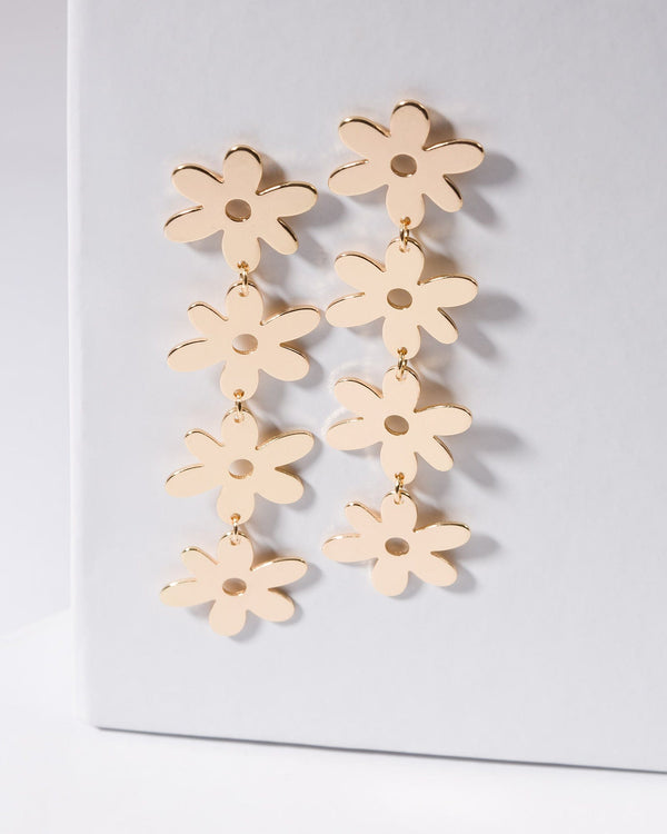 Colette by Colette Hayman Gold Triple Flower Chain Earrings