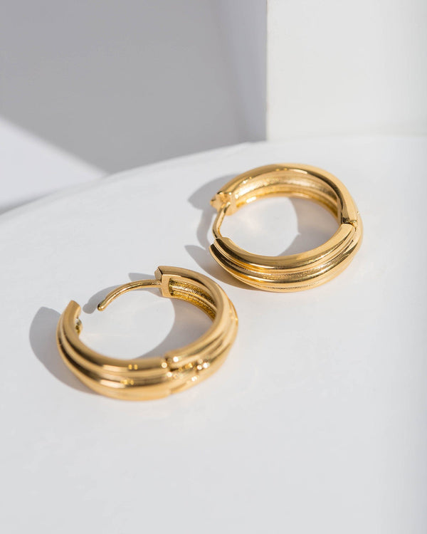 Colette by Colette Hayman Gold Triple Hoop Earrings