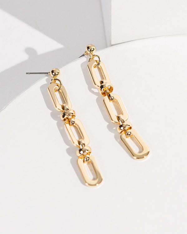 Colette by Colette Hayman Gold Triple Rectangle Chain Drop Earrings