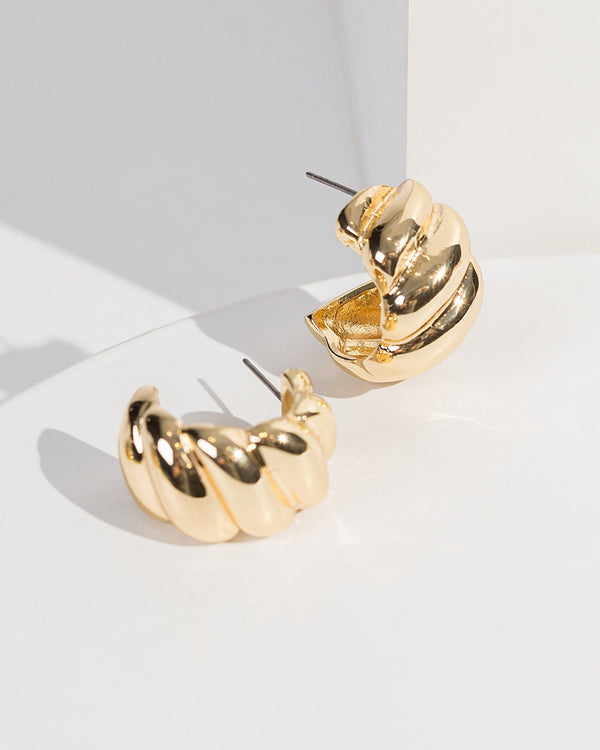 Colette by Colette Hayman Gold Twist Chunky Hoop Earrings