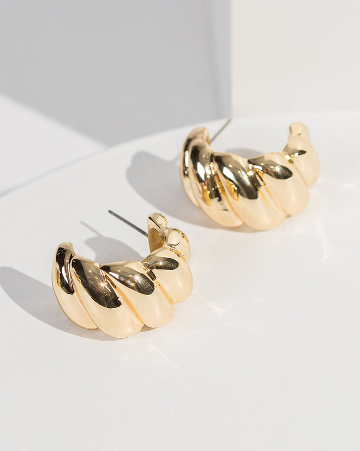 Colette by Colette Hayman Gold Twist Chunky Hoop Earrings