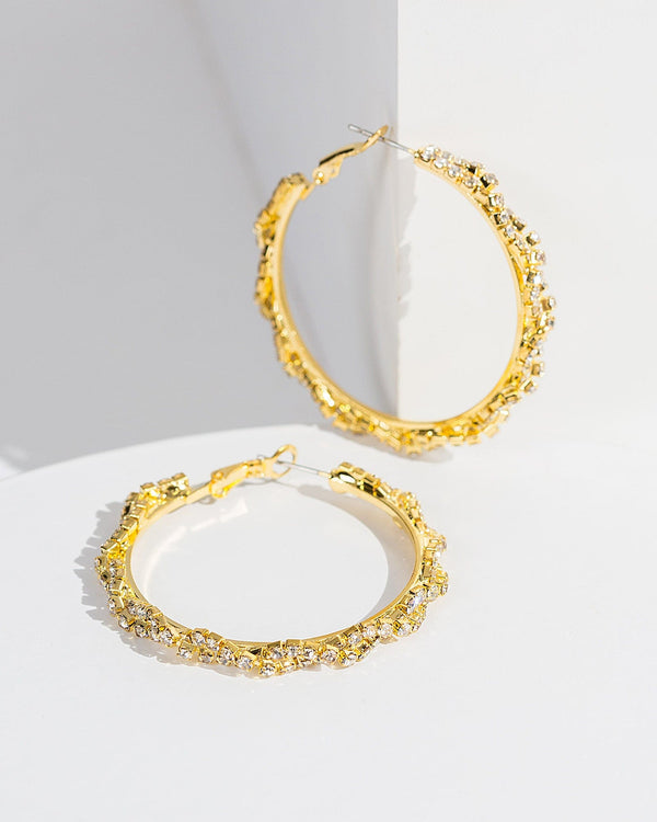 Colette by Colette Hayman Gold Twisted Chain Hoop Earrings