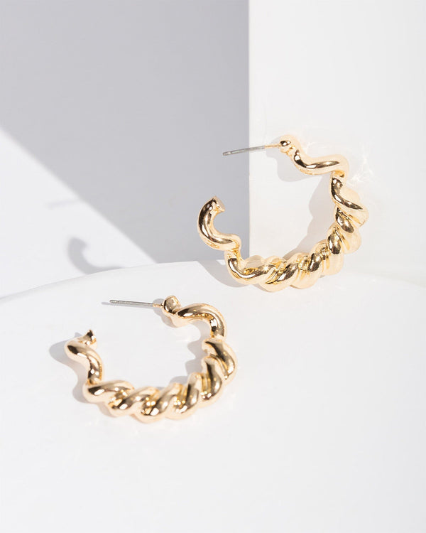 Colette by Colette Hayman Gold Twisted Hoop Earrings