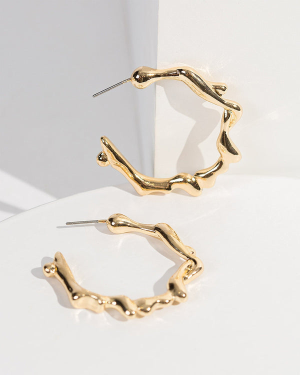 Colette by Colette Hayman Gold Twisted Thin Hoops Earrings
