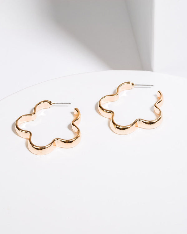 Colette by Colette Hayman Gold Wavey Liquid Hoop Earrings