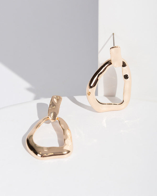 Colette by Colette Hayman Gold Wavy Oval Drop Earrings