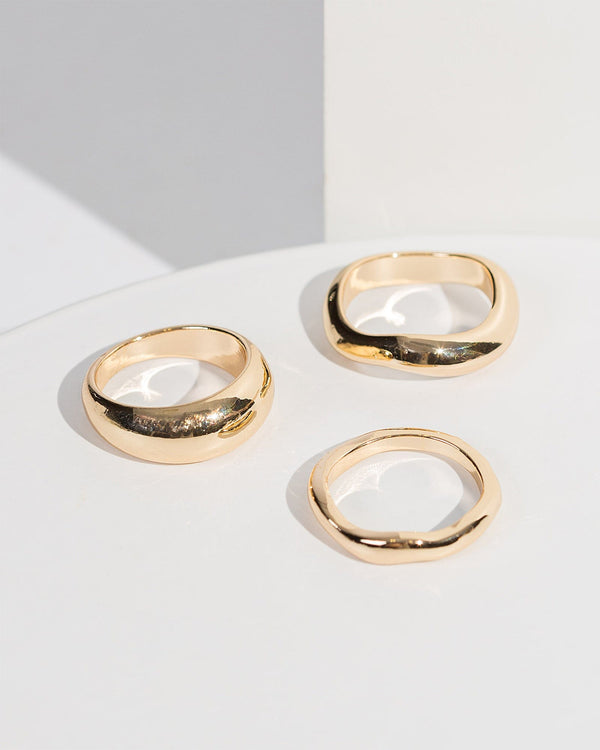 Colette by Colette Hayman Gold Wavy Ring Pack
